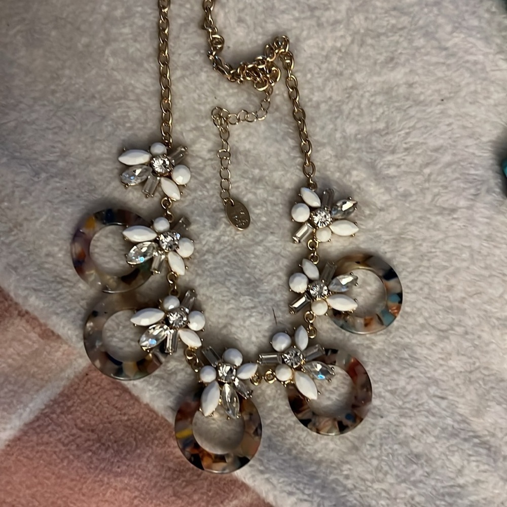 Time and Tru Tortoiseshell & Crystal Statement Necklace - Picture 3 of 3